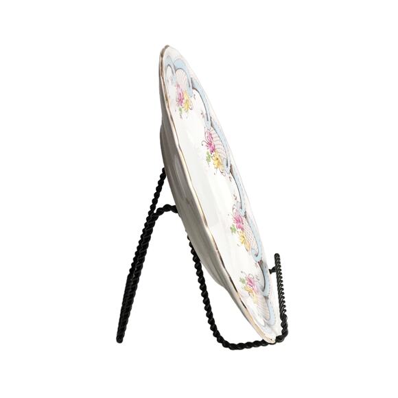 Vintage MCM Avalon Fine English Bone China Floral Dessert Plate Gold Trim C9048 - Picture 5 of 10